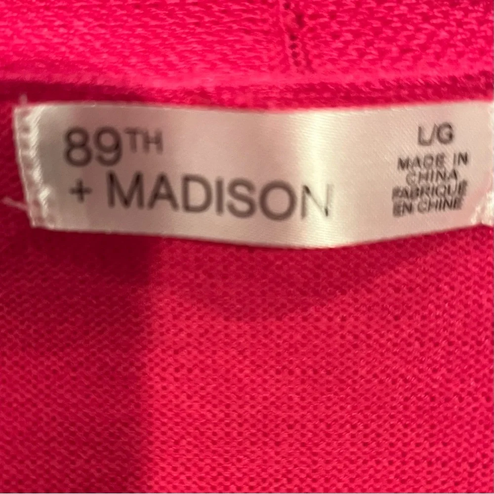 🌸NWOT 89TH & MADISON POINTELLE PINK CARDIGAN SWEATER SIZE LARGE🌸